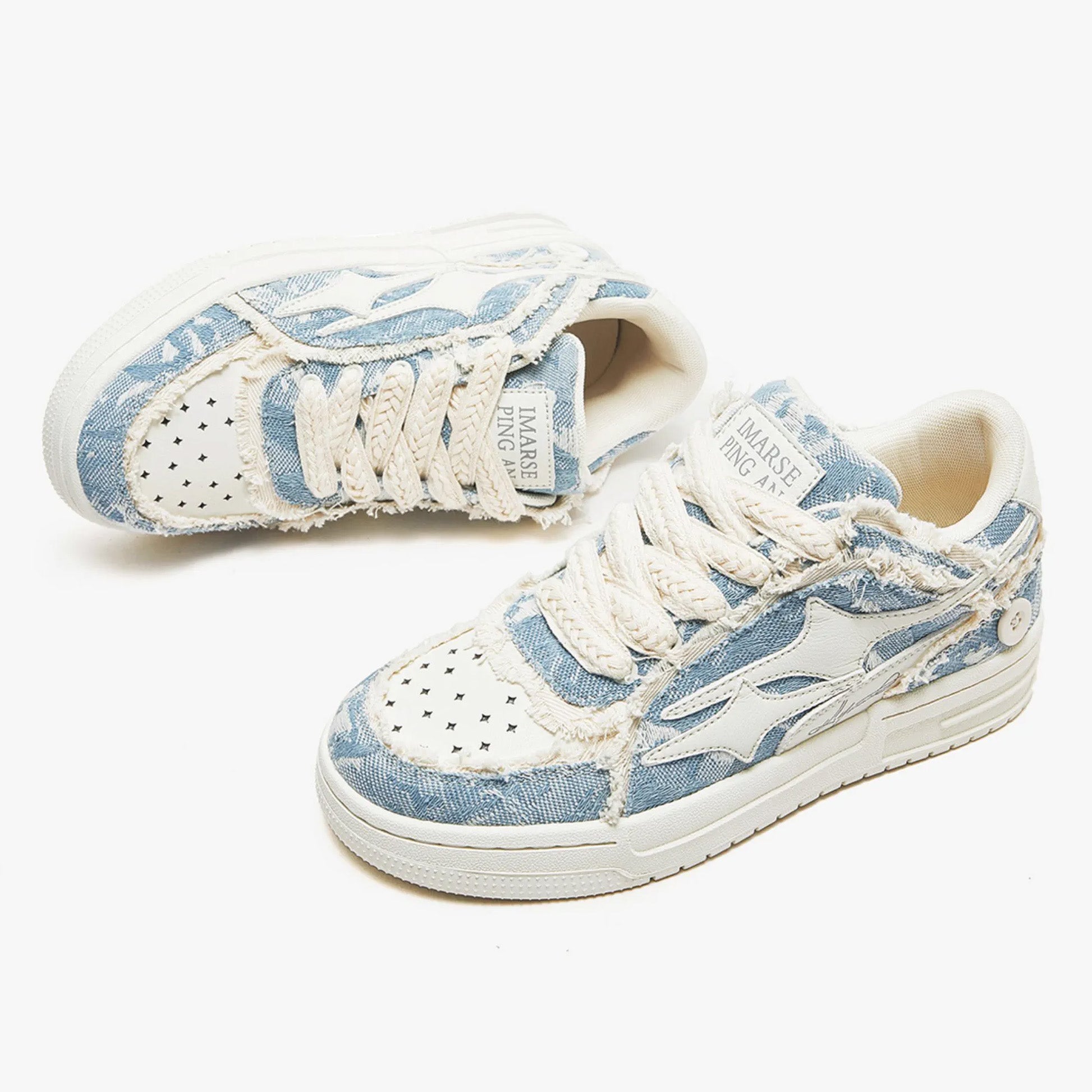 Broken Stars Sneakers - Indigo Blue , - Streetwear Shoes - Slick Street