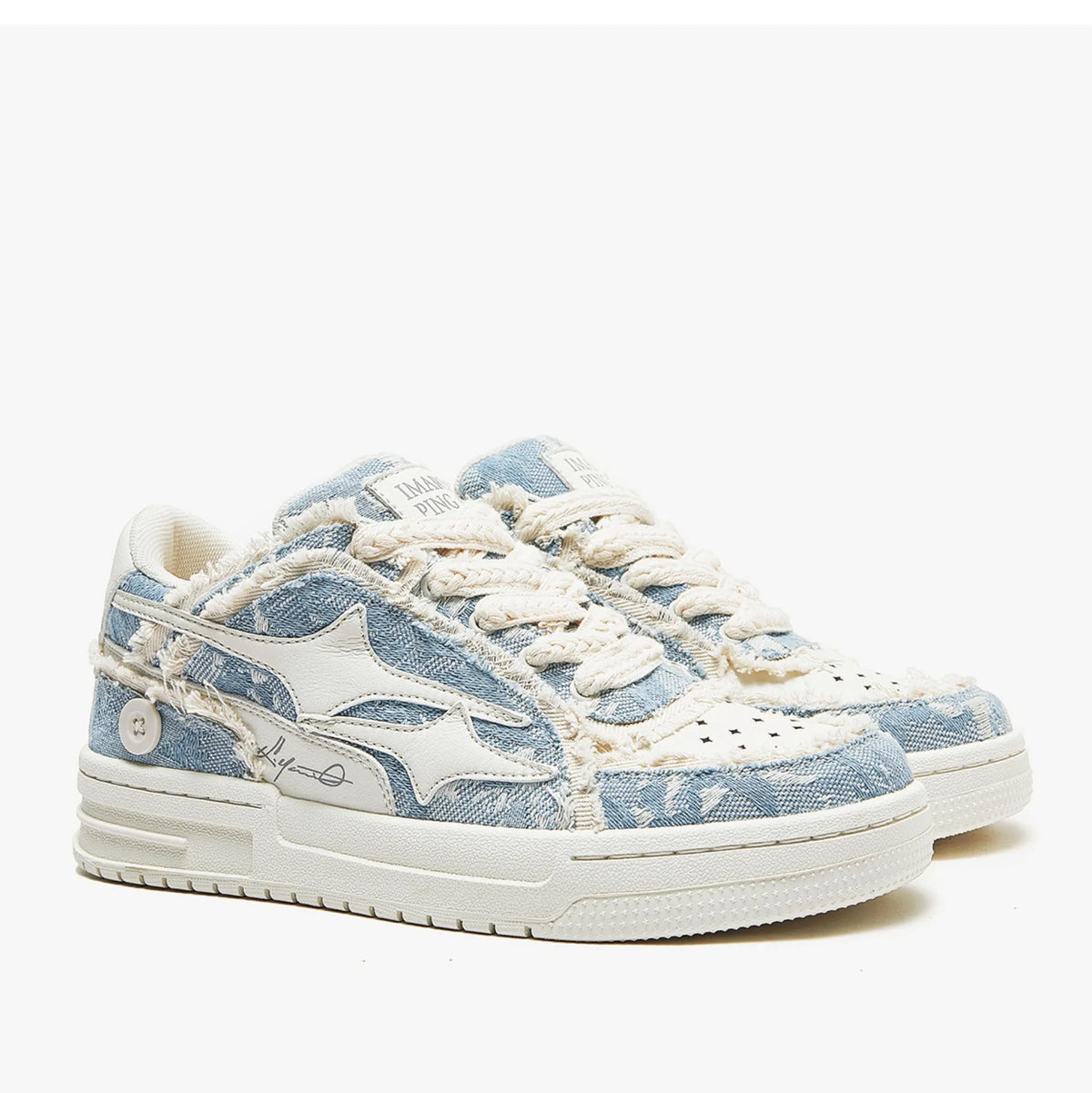 Broken Stars Sneakers - Indigo Blue , - Streetwear Shoes - Slick Street