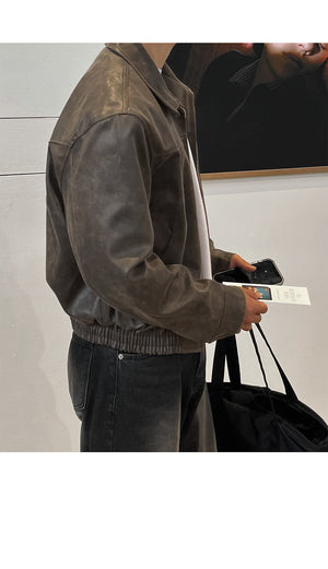 Vintage K Leather Jacket , - Streetwear Jacket - Slick Street