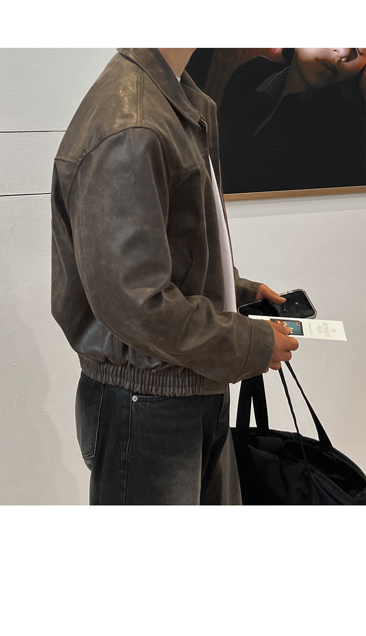 Vintage K Leather Jacket , - Streetwear Jacket - Slick Street