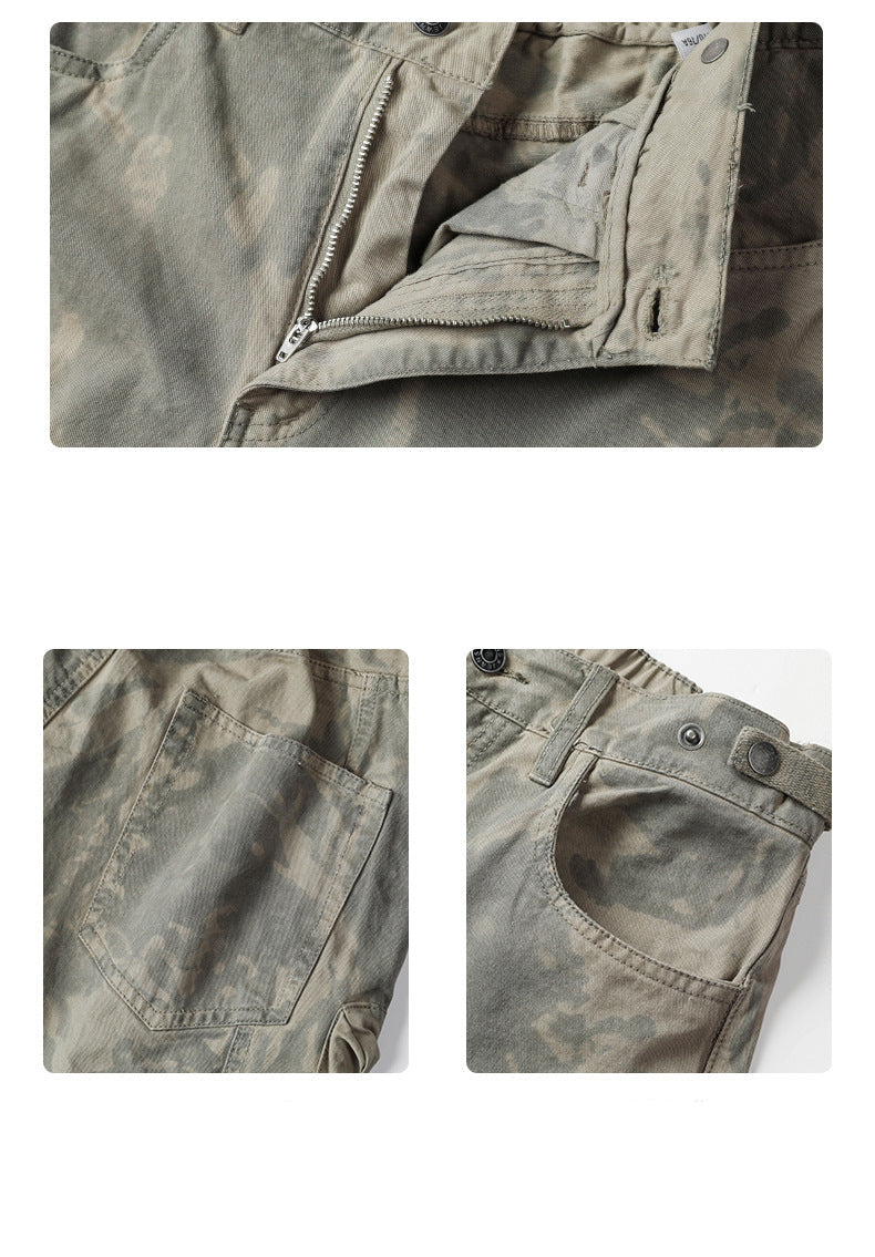 Ashfall Camo Cargo Trousers , - Streetwear Cargo Pants - Slick Street