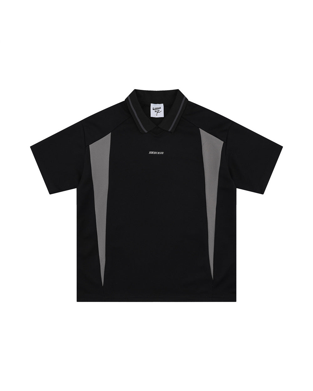 Patchwork Polo Shirt Black, XS - Streetwear T-Shirt - Slick Street