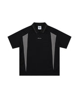Patchwork Polo Shirt Black, XS - Streetwear T-Shirt - Slick Street