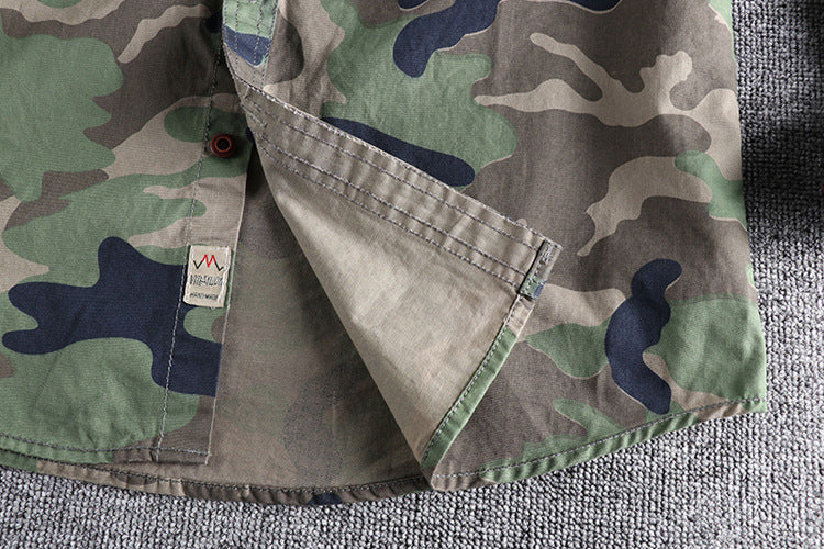 Camo Long Sleeve Shirt , - Streetwear Shirt - Slick Street