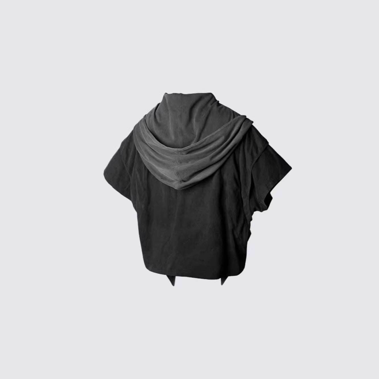 Two Piece Distressed Hooded T-Shirt , - Streetwear T-Shirt - Slick Street