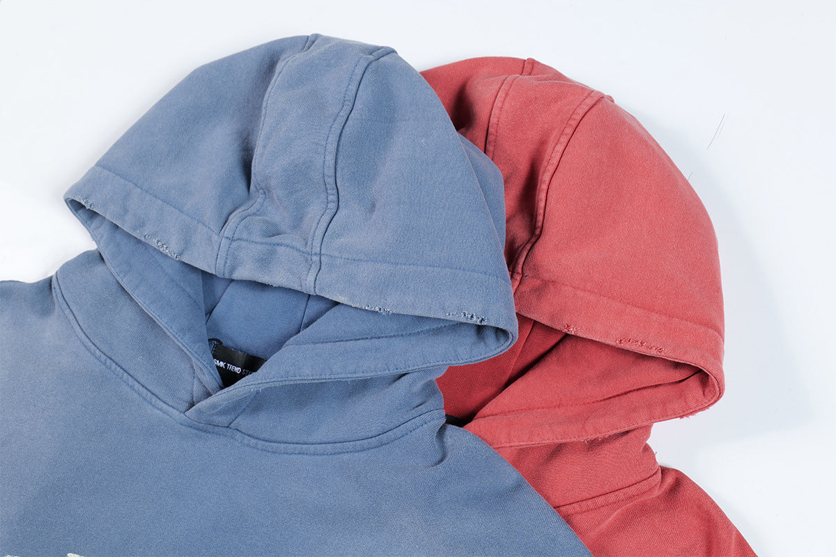 77 Distressed Washed Hoodie , - Streetwear Hoodie - Slick Street
