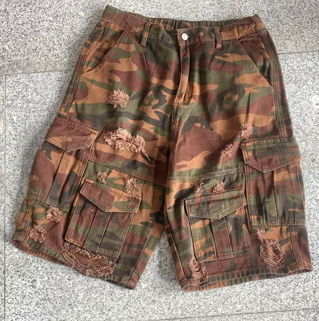 Recon Distressed Cargo Shorts , - Streetwear Shorts - Slick Street
