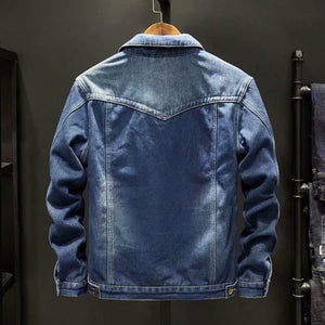 Velvet Thicken Denim Jacket , - Streetwear Jacket - Slick Street