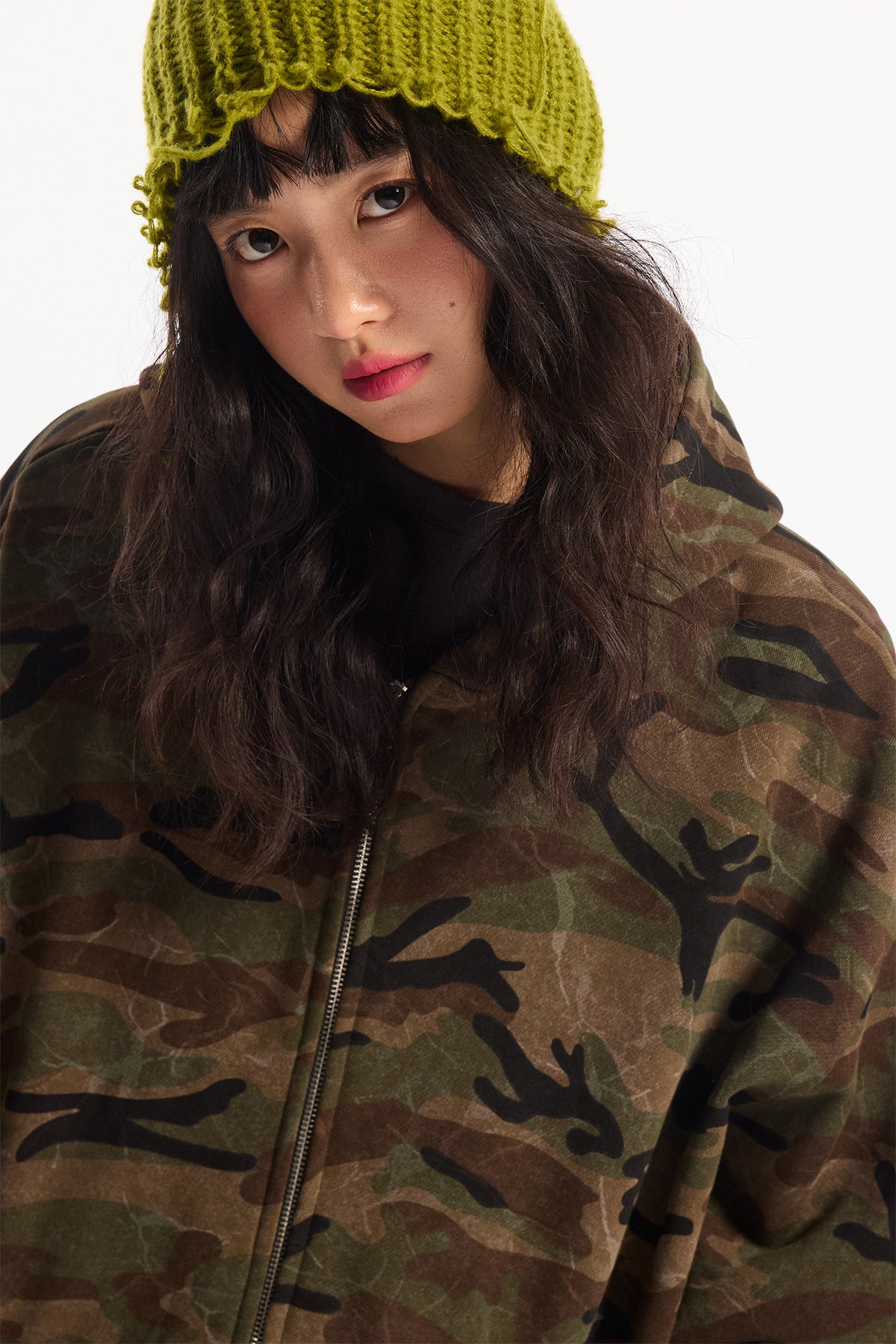 Woodland Camo Zip Hoodie , - Streetwear Hoodie - Slick Street