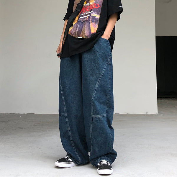 Vintage VA1 Oversized Denim Jeans Blue, XXS - Streetwear Jeans - Slick Street