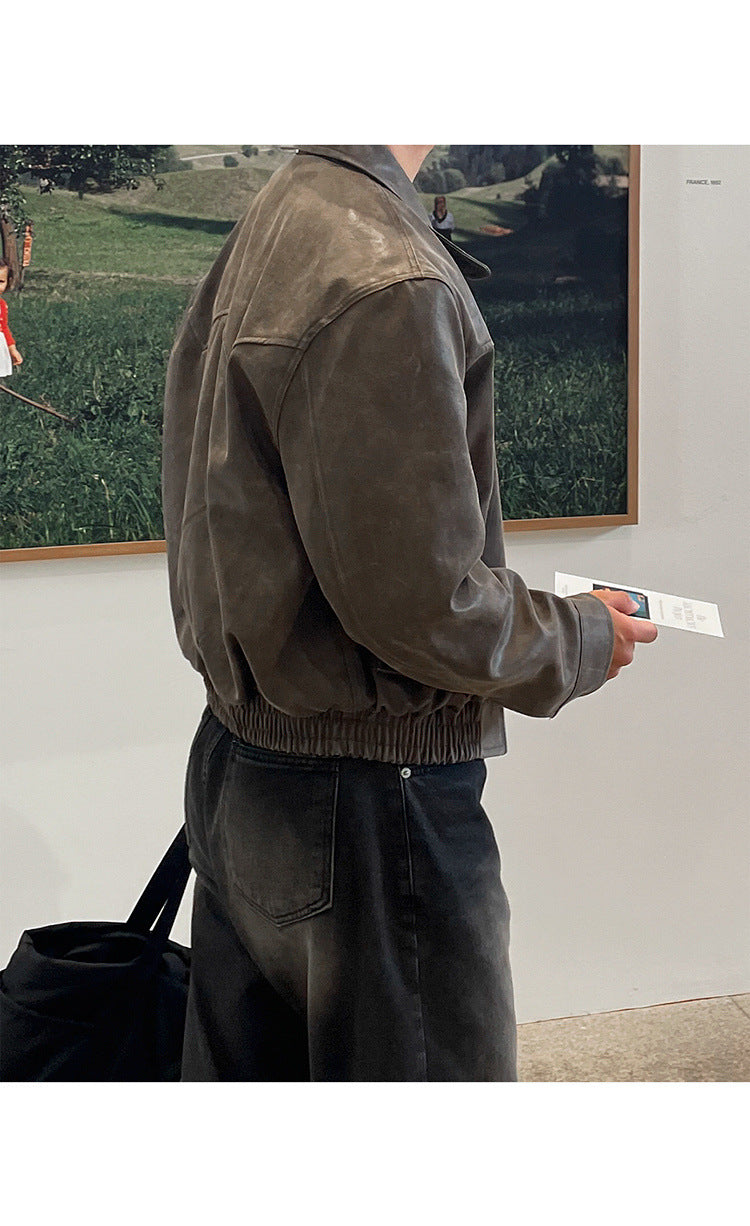 Vintage K Leather Jacket , - Streetwear Jacket - Slick Street