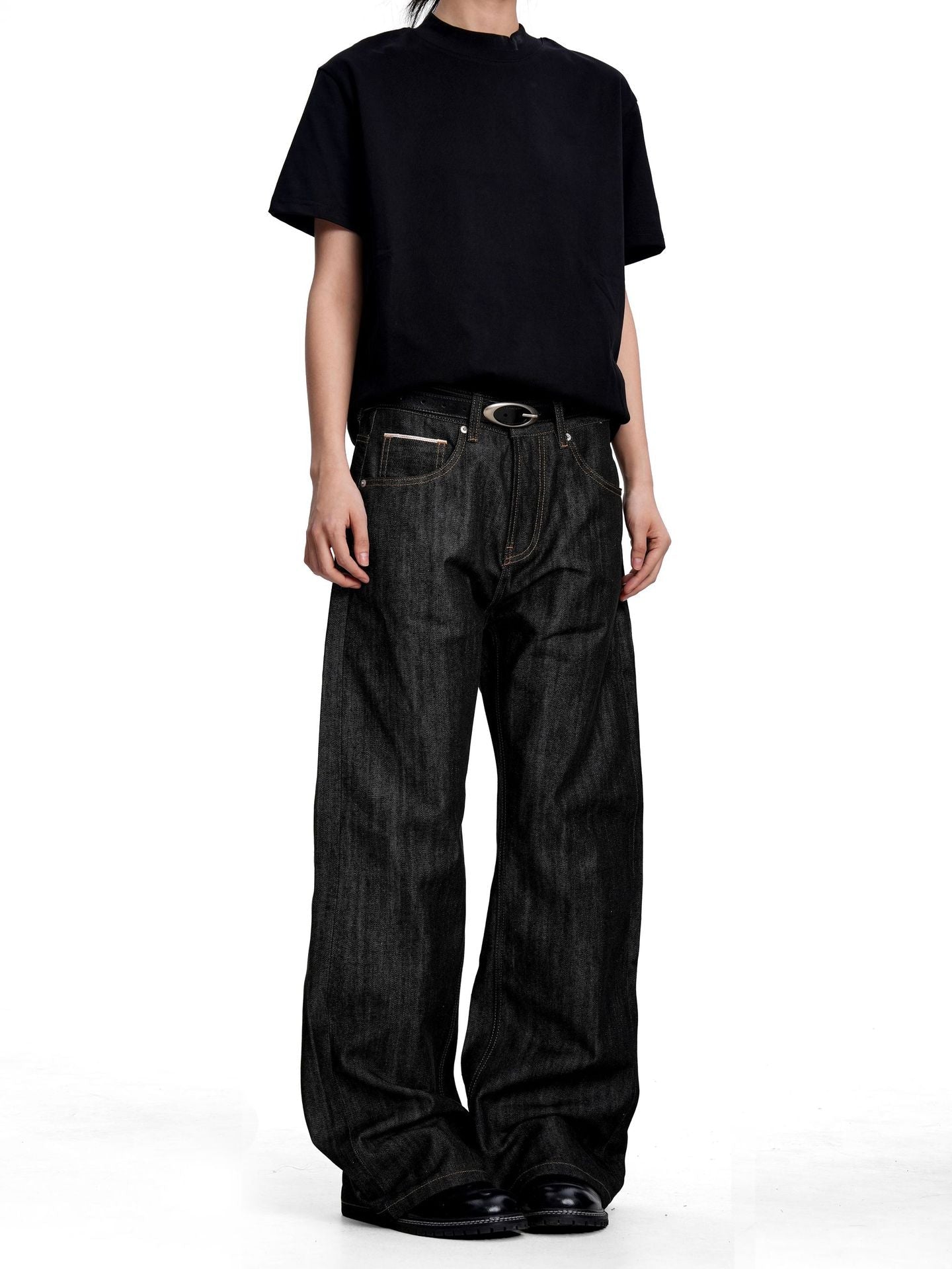 Slate Wide Leg Black Jeans