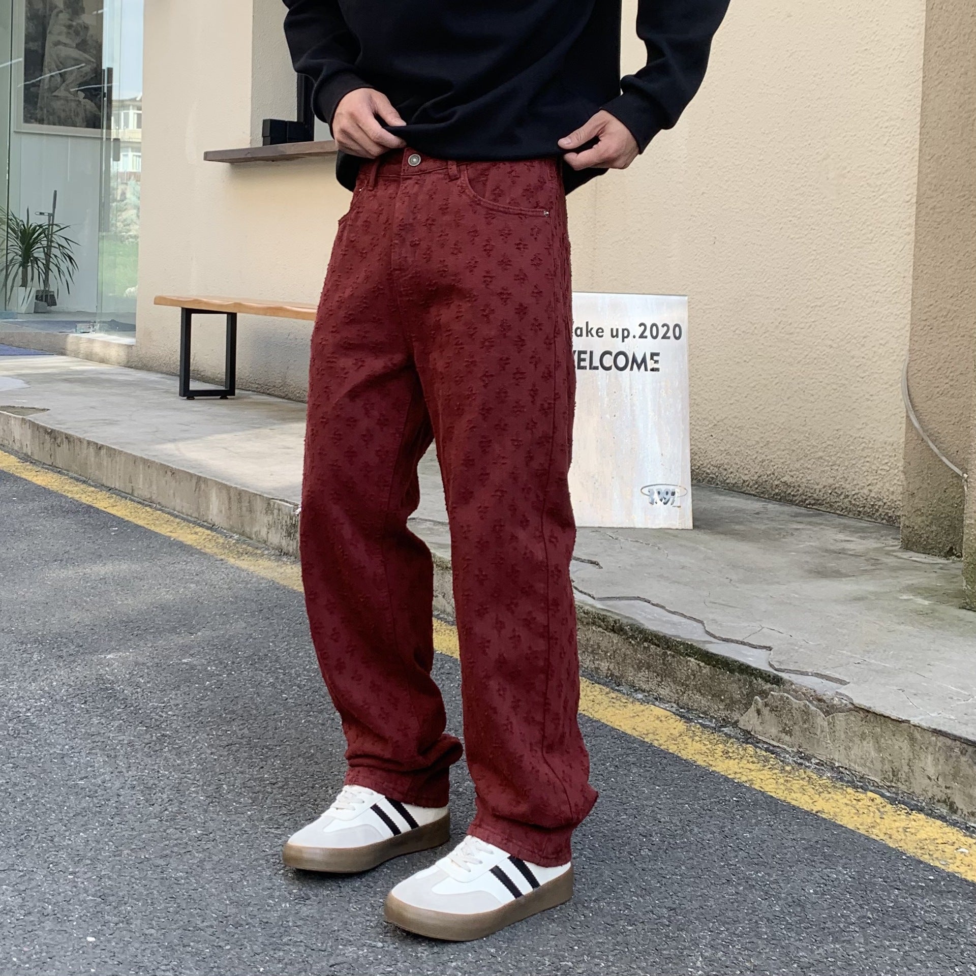 Frostflower Textured Jeans , - Streetwear Jeans - Slick Street