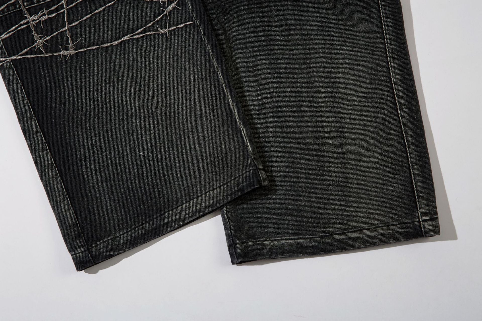 Barbed Baggy Embroidery Cargo Pants , - Streetwear - Slick Street