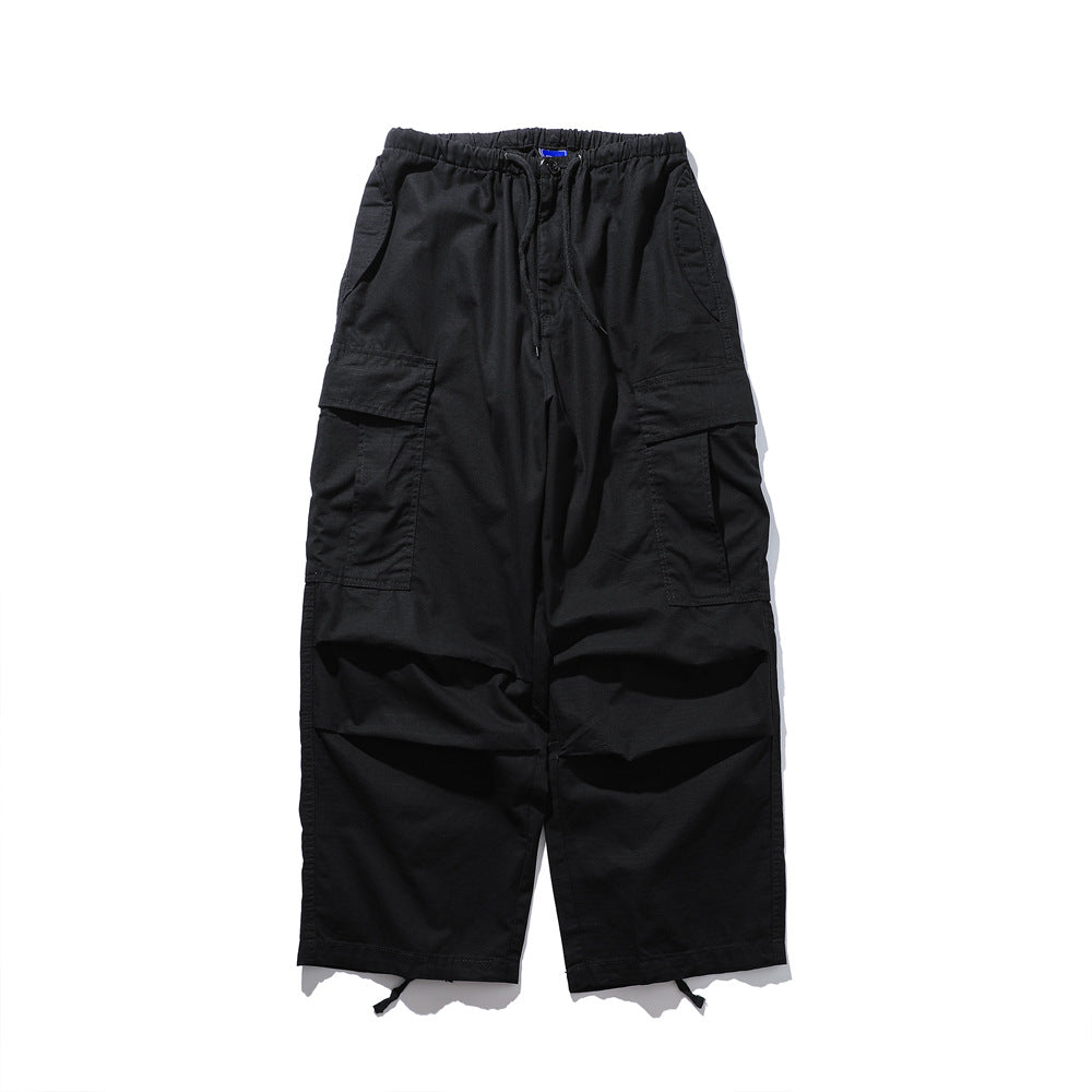 Loose Fit Cotton Baggy Cargo Pants Black, XS - Streetwear Cargo Pants - Slick Street