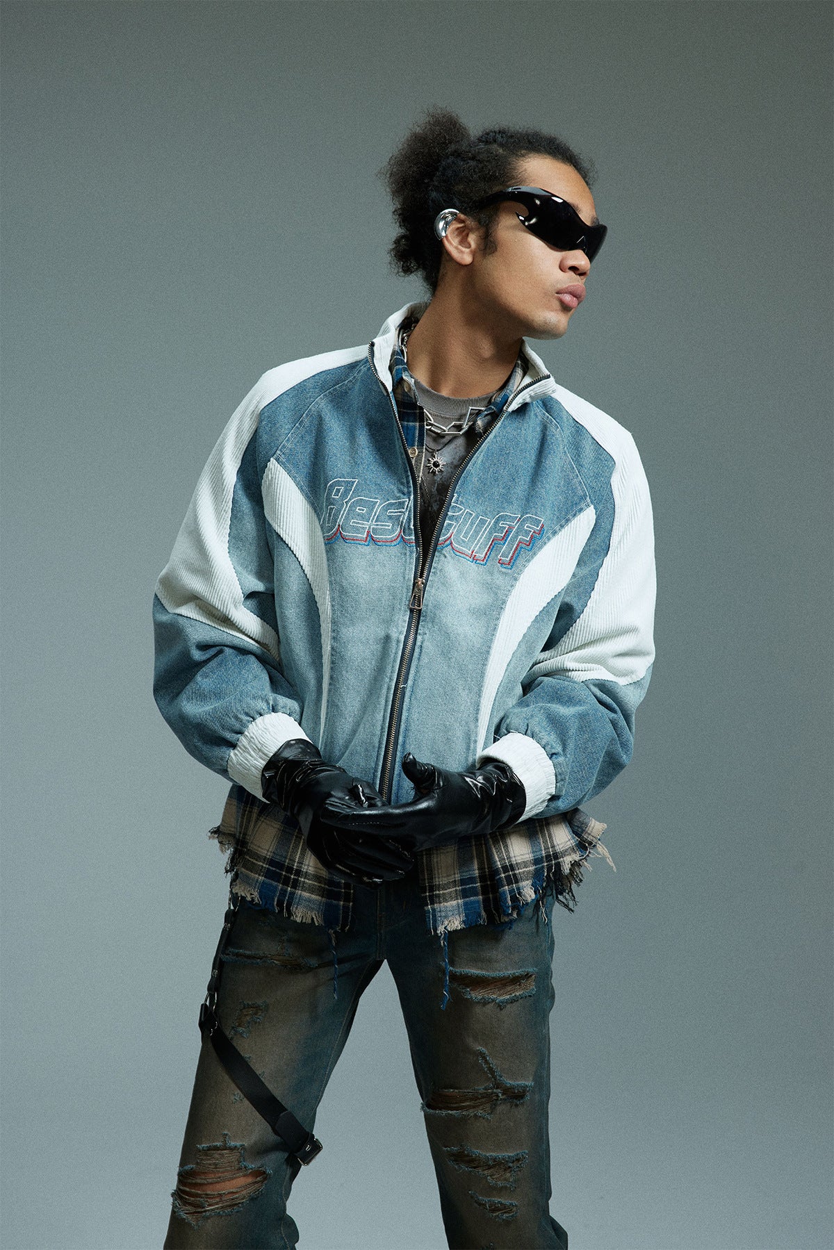 Retro Biker Splicing Jacket , - Streetwear - Slick Street