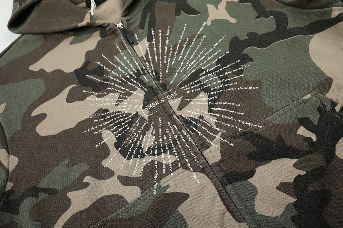 Mako Camo Zip Hoodie , - Streetwear Hoodie - Slick Street