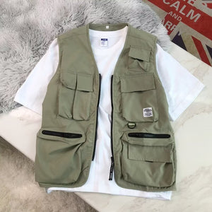 Versatile Outdoor T-Shirt + Vest Set Green, XS - Streetwear Vest - Slick Street