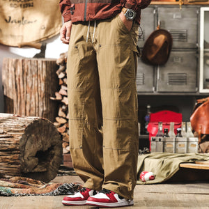 Nylon Carpenter Pants Khaki, 28 - Streetwear Pants - Slick Street