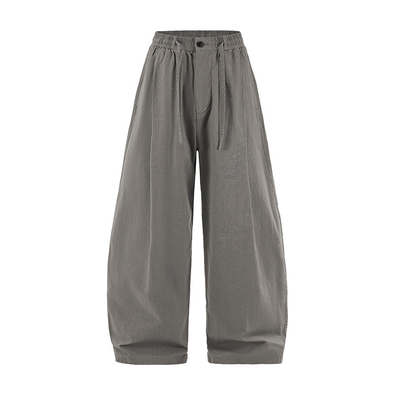 Linen Wide Leg Pants Dark Grey, XXS - Streetwear Pants - Slick Street