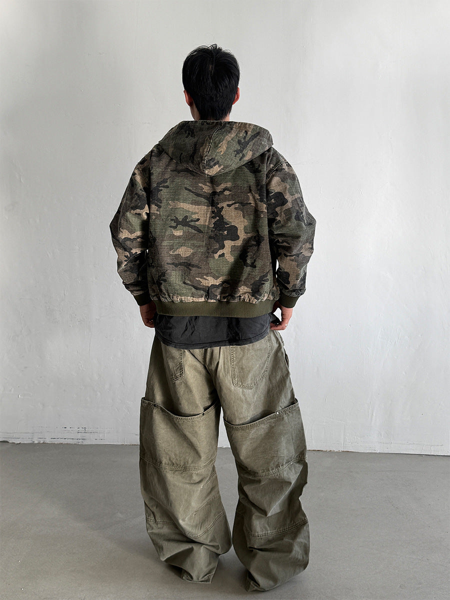 NY Washed Camo Zip Hoodie
