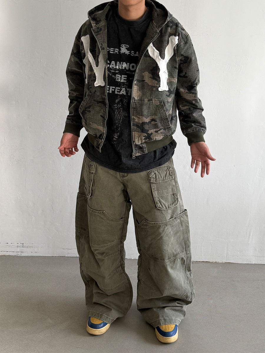 NY Washed Camo Zip Hoodie