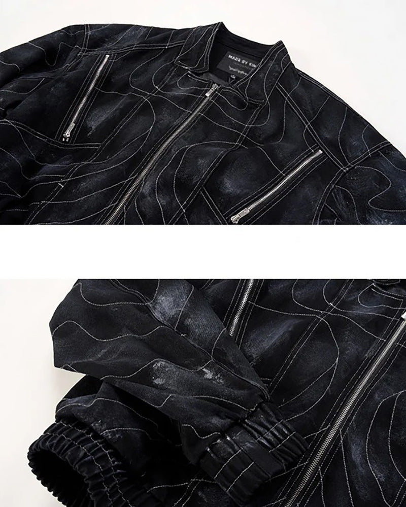 Onyx Denim Bomber Jacket , - Streetwear Jackets - Slick Street