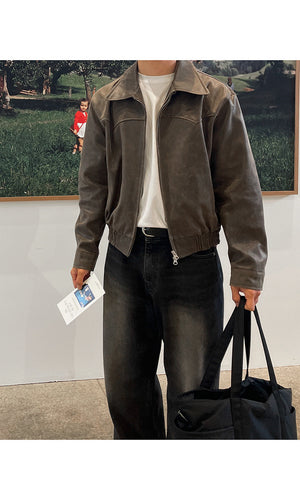 Vintage K Leather Jacket , - Streetwear Jacket - Slick Street