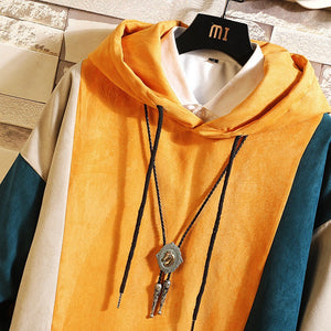Colorblock Yellow Hoodie , - Streetwear Hoodie - Slick Street