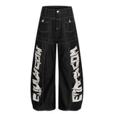 L82 Baggy Denim Jeans Black, XS - Streetwear Jeans - Slick Street