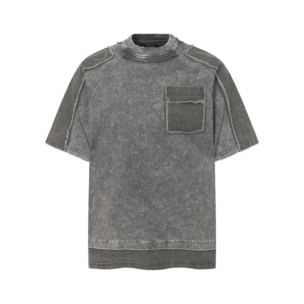 Washed Retro Heavy Cotton Tee Grey, XS - Streetwear T-Shirt - Slick Street
