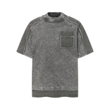 Washed Retro Heavy Cotton Tee Grey, XS - Streetwear T-Shirt - Slick Street