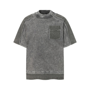 Washed Retro Heavy Cotton Tee Grey, XS - Streetwear T-Shirt - Slick Street