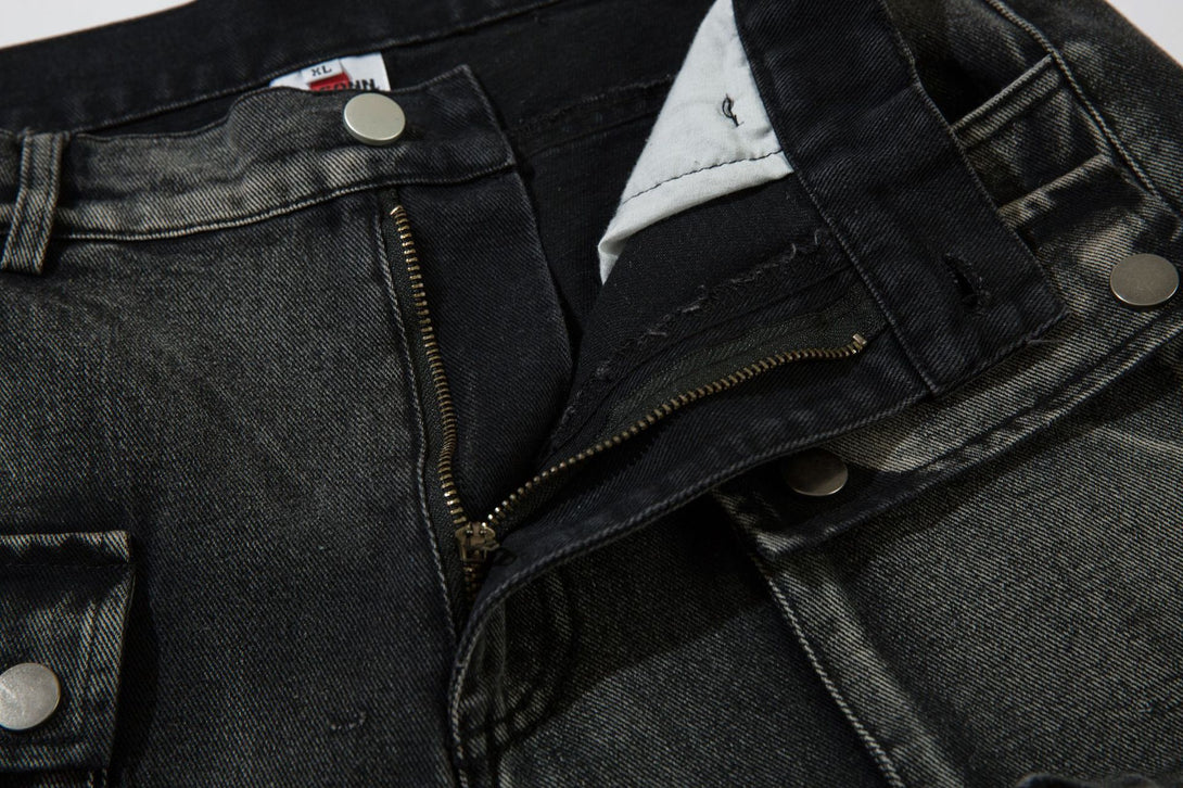 Recked Baggy Wide Leg Denim Jeans , - Streetwear - Slick Street