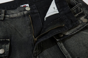 Barbed Baggy Embroidery Cargo Pants , - Streetwear - Slick Street