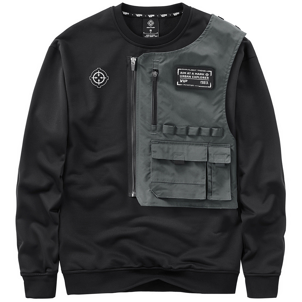Aviator AIM Sweatshirt Black, XS - Streetwear Sweatshirts - Slick Street