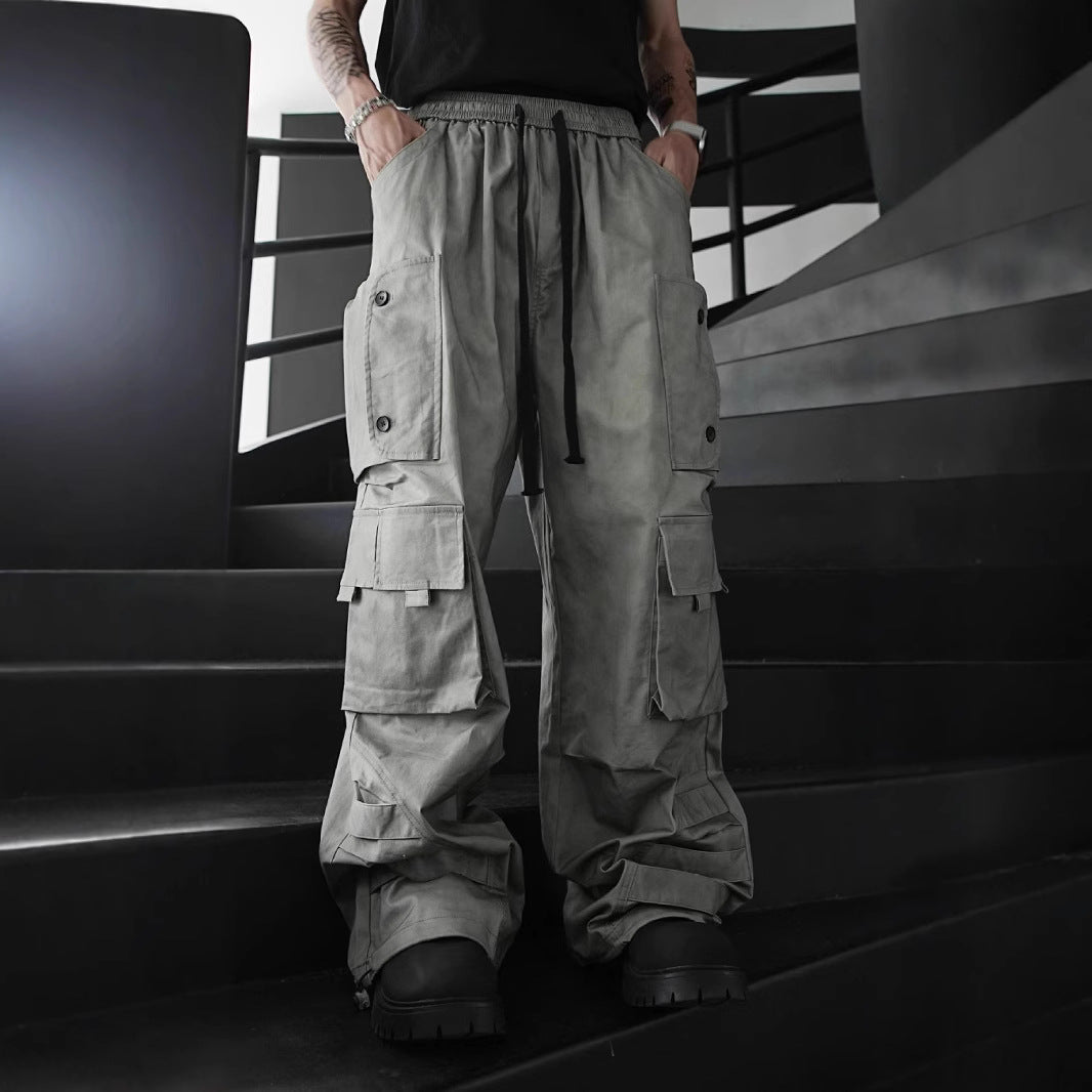 Baggy Lightweight Khaki Cargo Pants , - Streetwear - Slick Street