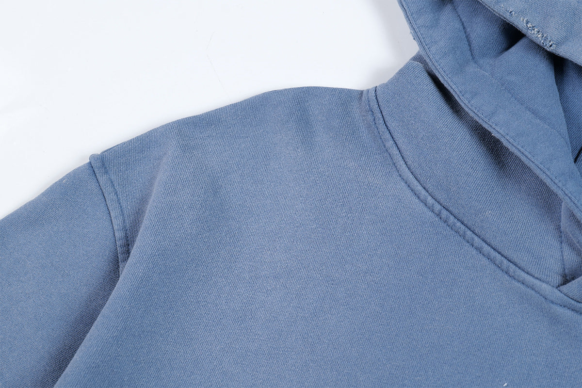 77 Distressed Washed Hoodie