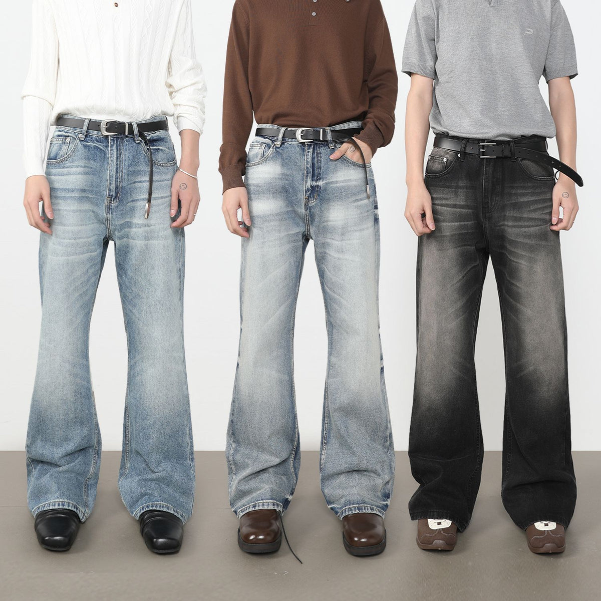 Washed Bootcut Jeans