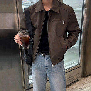 American Retro Leather Jacket , - Streetwear Jacket - Slick Street