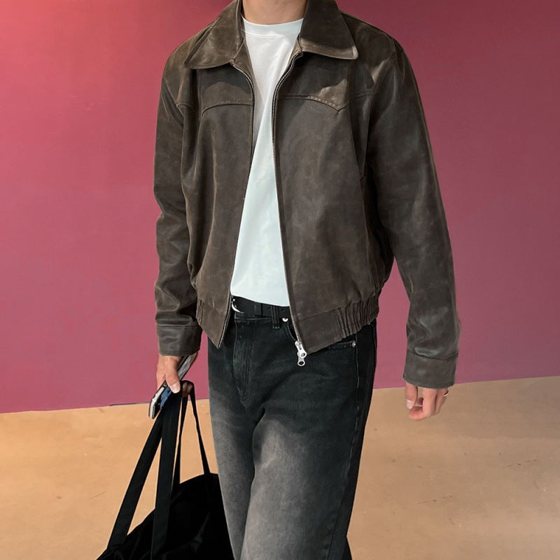 Vintage K Leather Jacket , - Streetwear Jacket - Slick Street