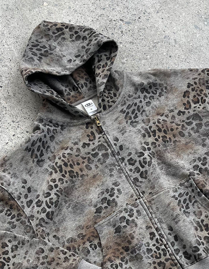 Leopard Camo Zip Hoodie