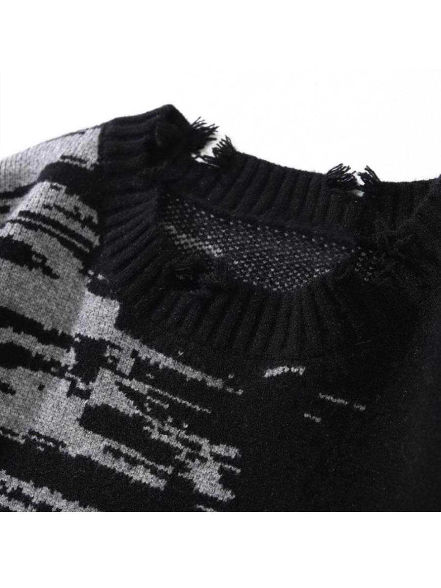 Haze Distressed Crew Neck Sweatshirt , - Streetwear Sweatshirt - Slick Street