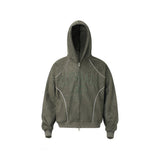 Retro Suede Zip Hoodie , - Streetwear Hoodie - Slick Street