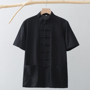 Chinese Linen Summer Shirt , - Streetwear Shirt - Slick Street