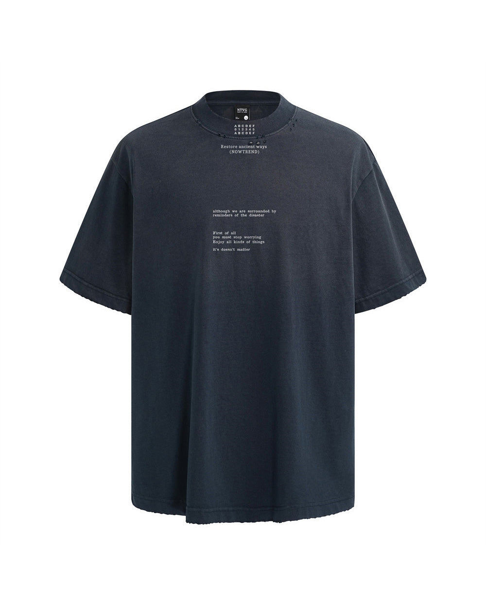 Ancient Ways Washed T-Shirt Navy Blue, S - Streetwear T-Shirt - Slick Street