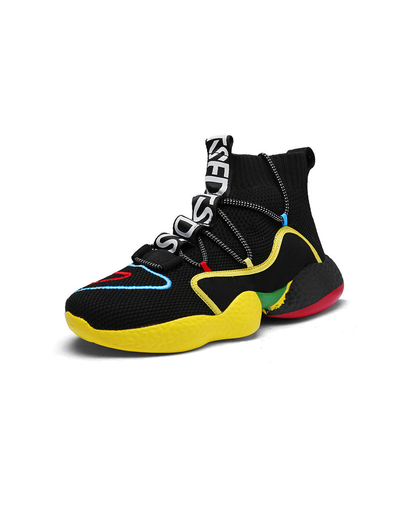 Orbit Knit Runners - Solar Orbit Black/Yellow Multi - Solar Orbit, US 5 - Streetwear Shoes - Slick Street