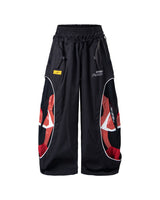 Racing Double Waist Sweatpants Black, S - Streetwear Joggers - Slick Street