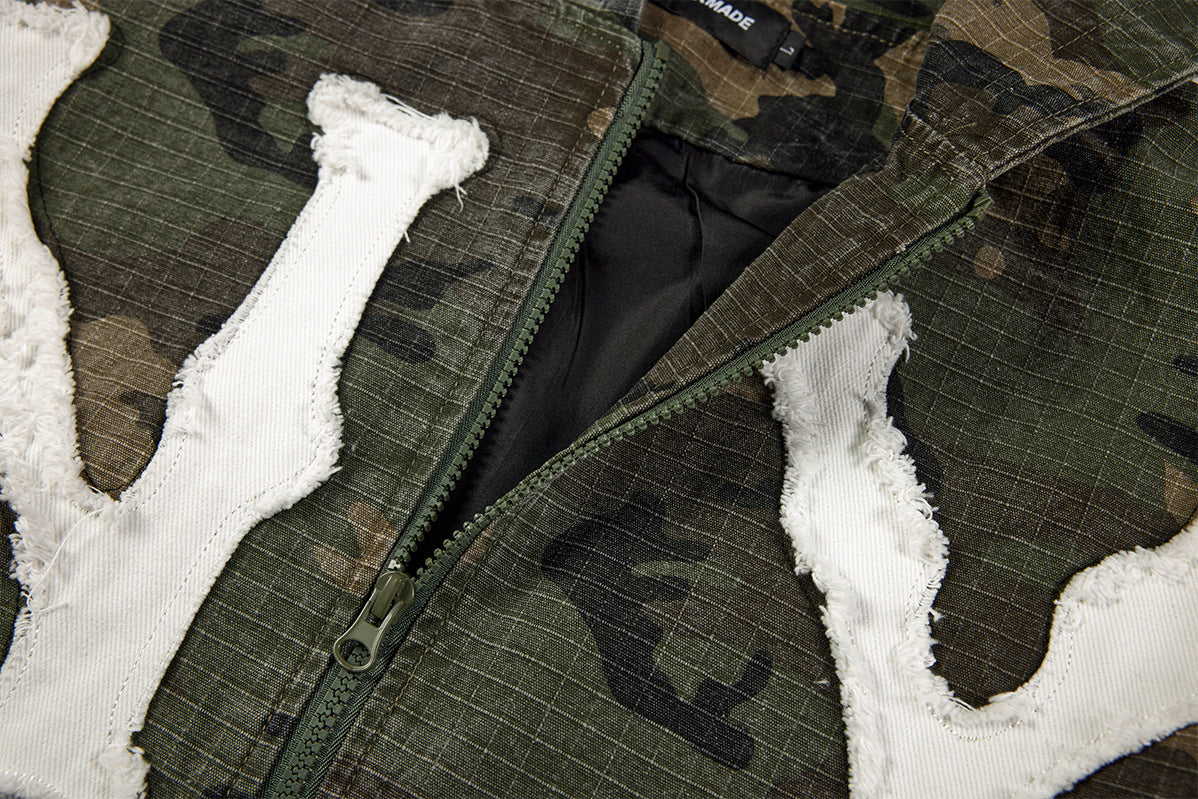 NY Washed Camo Zip Hoodie