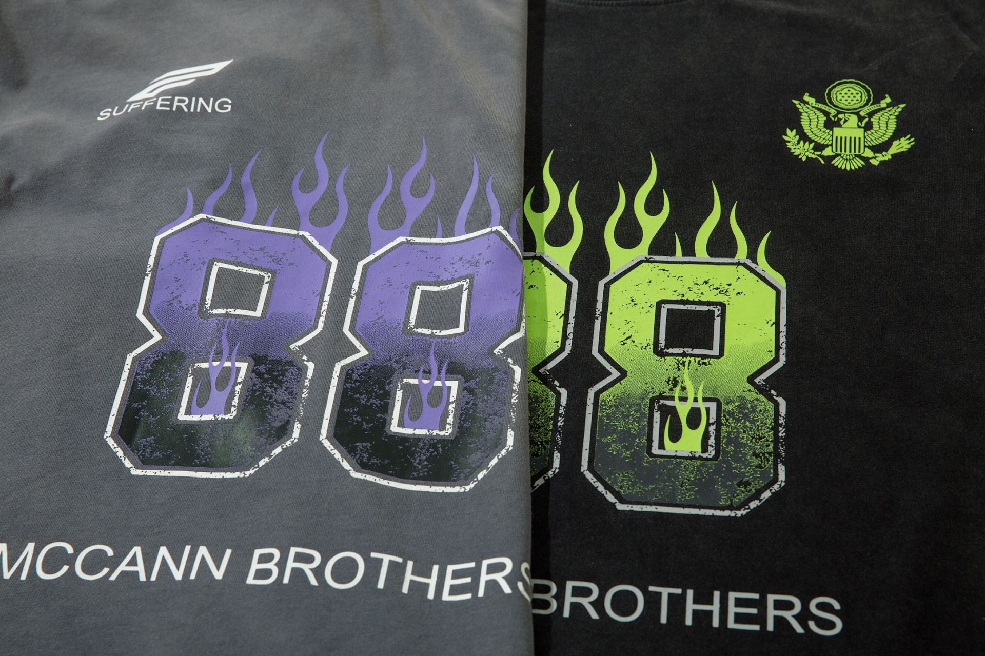 Green Flame '88' Long Sleeve Tee , - Streetwear - Slick Street